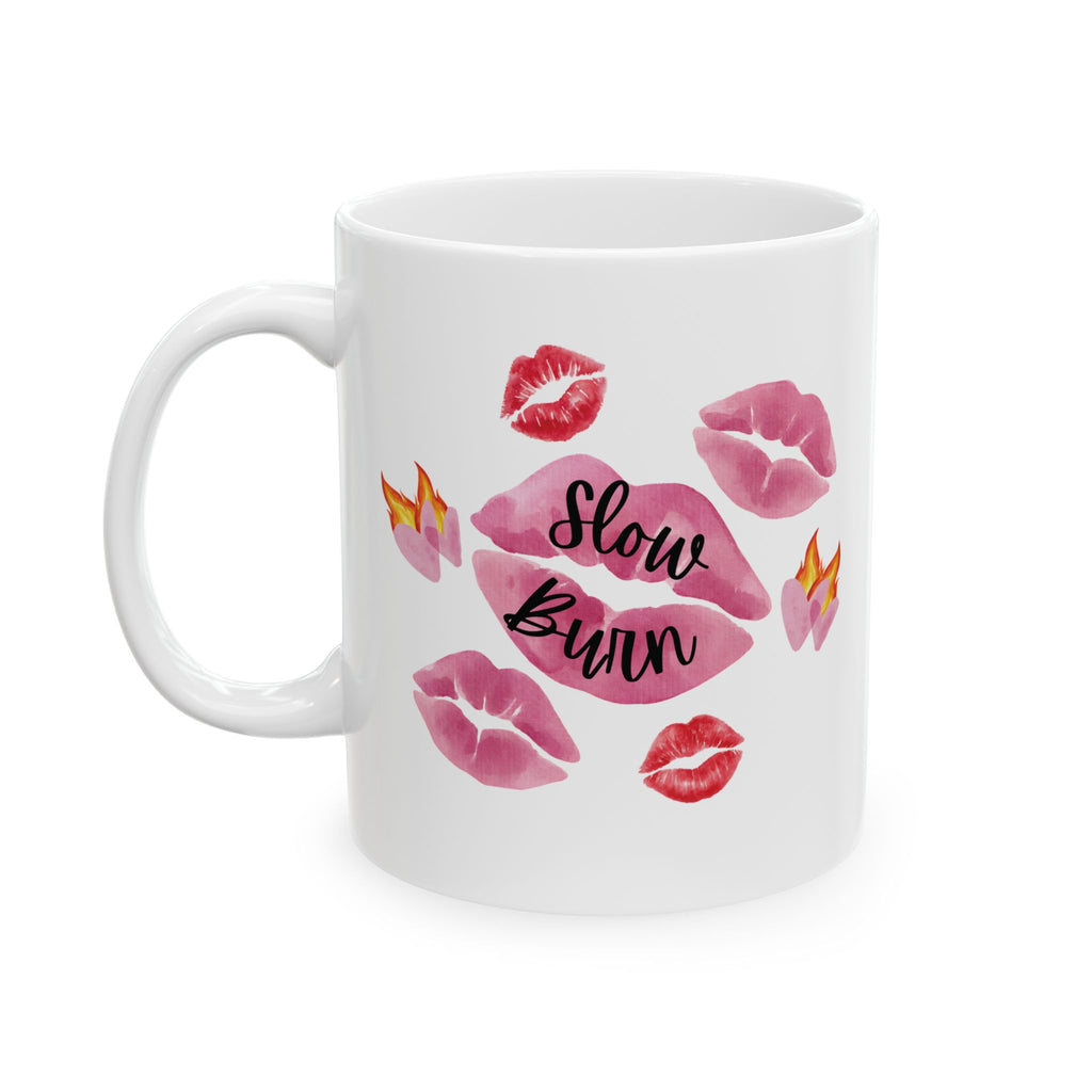 Kiss Mug – Pink Lip “Slow Burn” Trope Cup (11oz, 15oz)