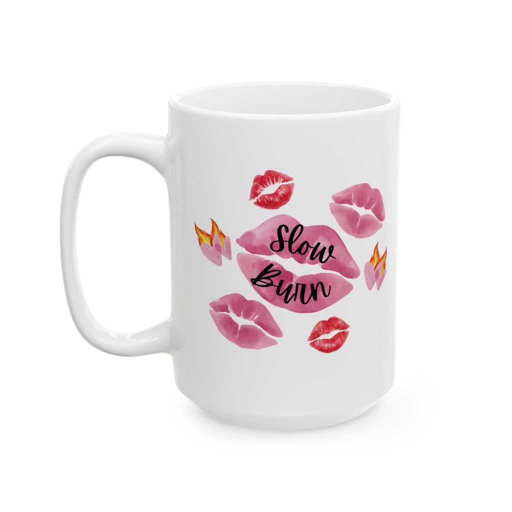 Kiss Mug – Pink Lip “Slow Burn” Trope Cup (11oz, 15oz)